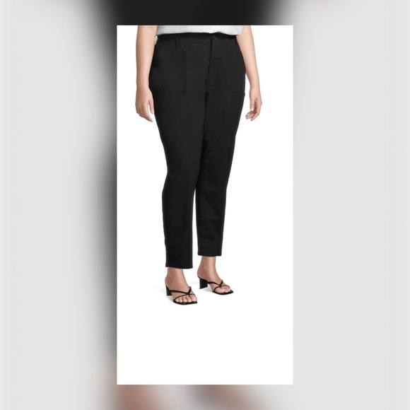Liz Claiborne Classic Poplin Crop Black Pants - Picture 8 of 10